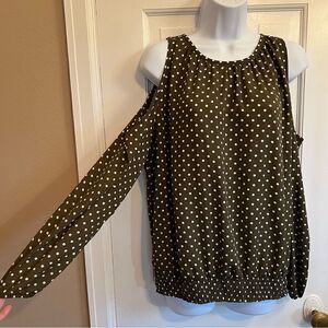 Green polka dot New York & Company blouse
